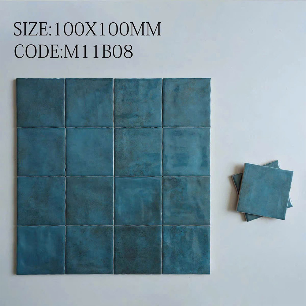 Gạch thẻ vuông 10x10 cm màu xanh dương đậm M11B08